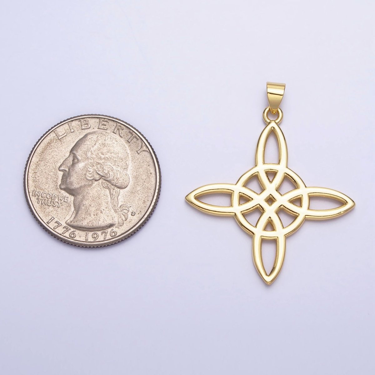 Dainty Gold Celtic Irish Scottish Knot Pendant Charm AA258 - DLUXCA