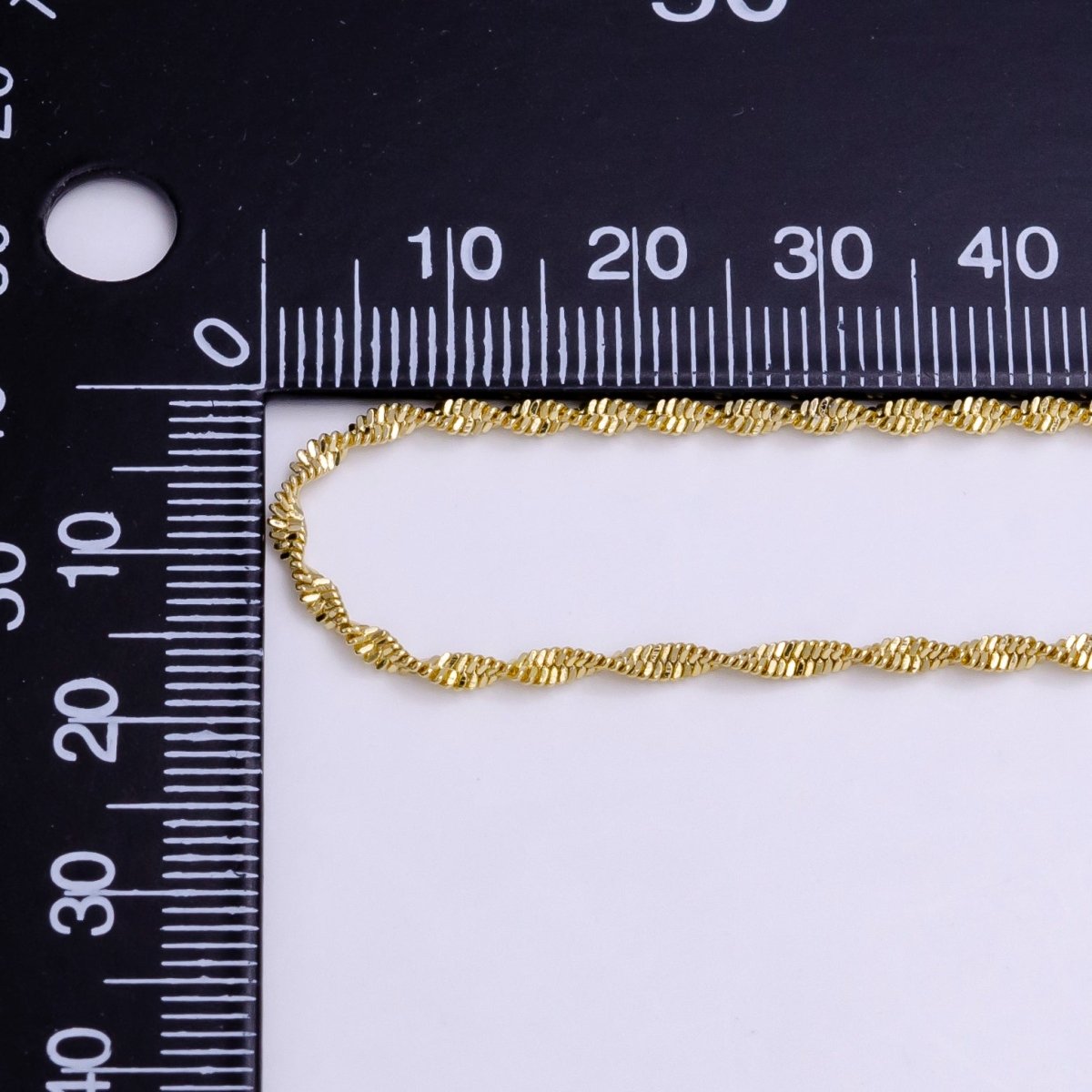 Dainty Gold Chain Necklace, Twist Singapore Chain 17.5" Necklace Ready To Wear for Jewelry Making | WA-1118 Clearance Pricing