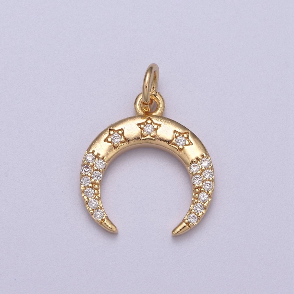 Dainty Gold Crescent Moon Charm Upside down Tusk Moon Jewelry Add on Charm for Necklace Bracelet Earring N-287 - DLUXCA