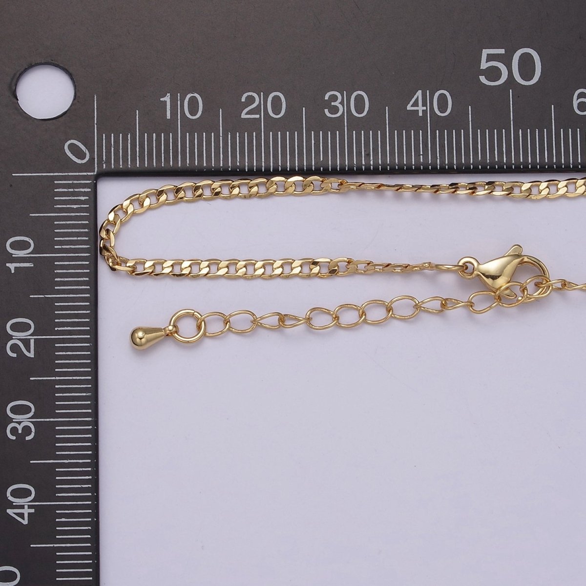 Dainty Gold Curb Chain Necklace 18 inch + 2 inch extender Layering Jewelry | WA-871 Clearance Pricing