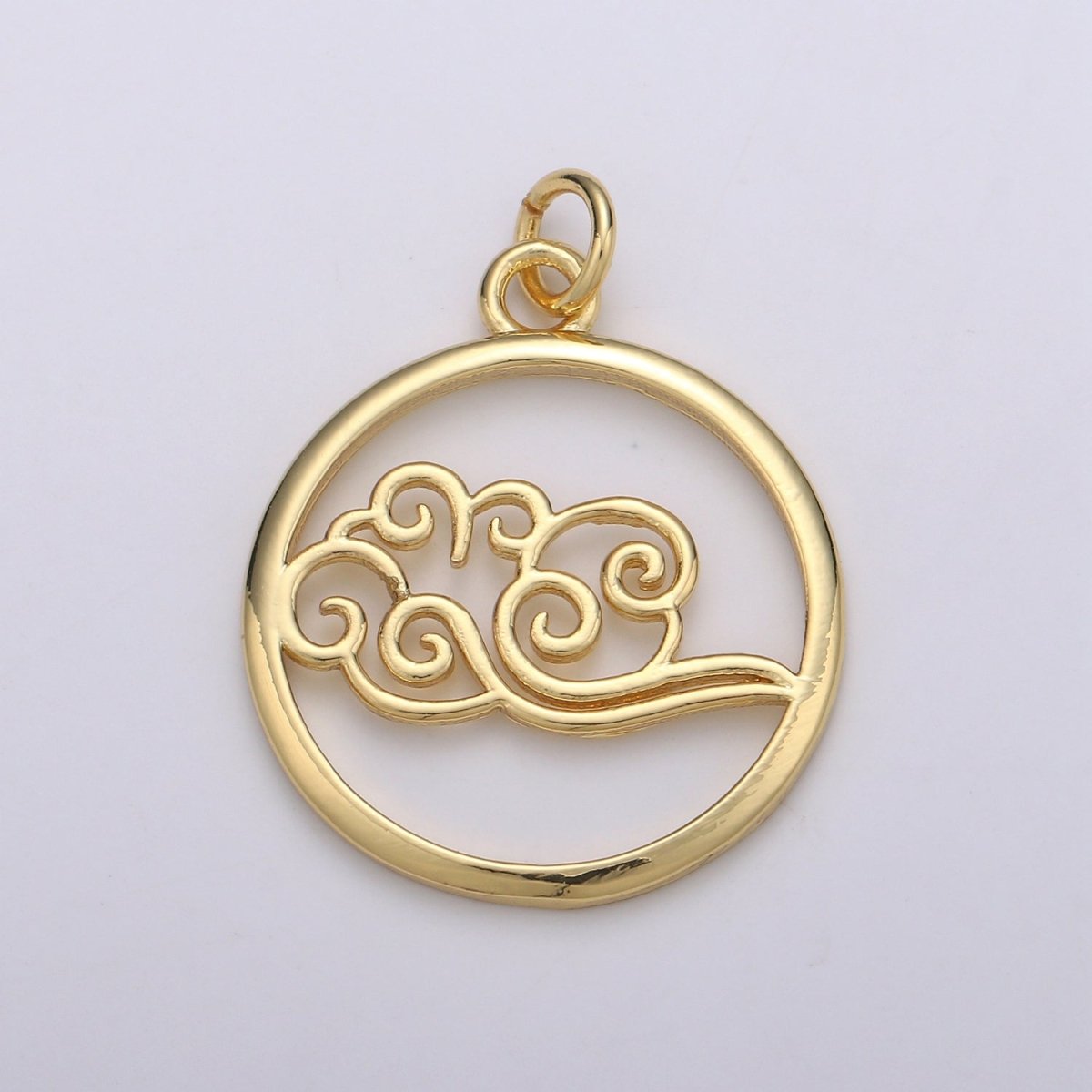 Dainty Gold Element Charm Fire Wind Earth Ocean Wave Charm. 24K Gold Filled Charm for Bracelet Necklace Earring Supply D-915 D-923 - D-925