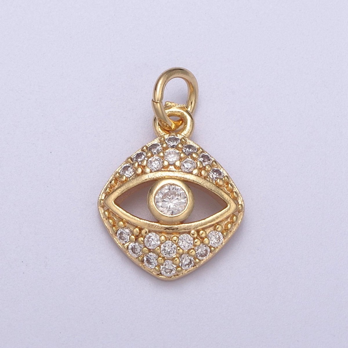 Dainty Gold Evil Eye Charm 16k Gold filled Eye Jewelry Add on Charm for Necklace Bracelet Earring N-288 - DLUXCA