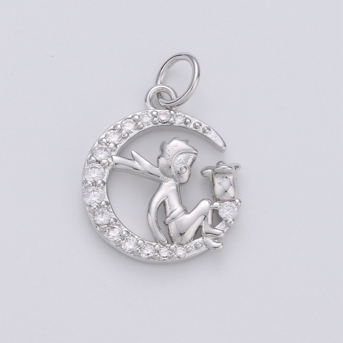 Dainty Gold Fairy Moon Charms Micro Pave Charm Fantasy Jewelry for Bracelet Necklace Charm D-123