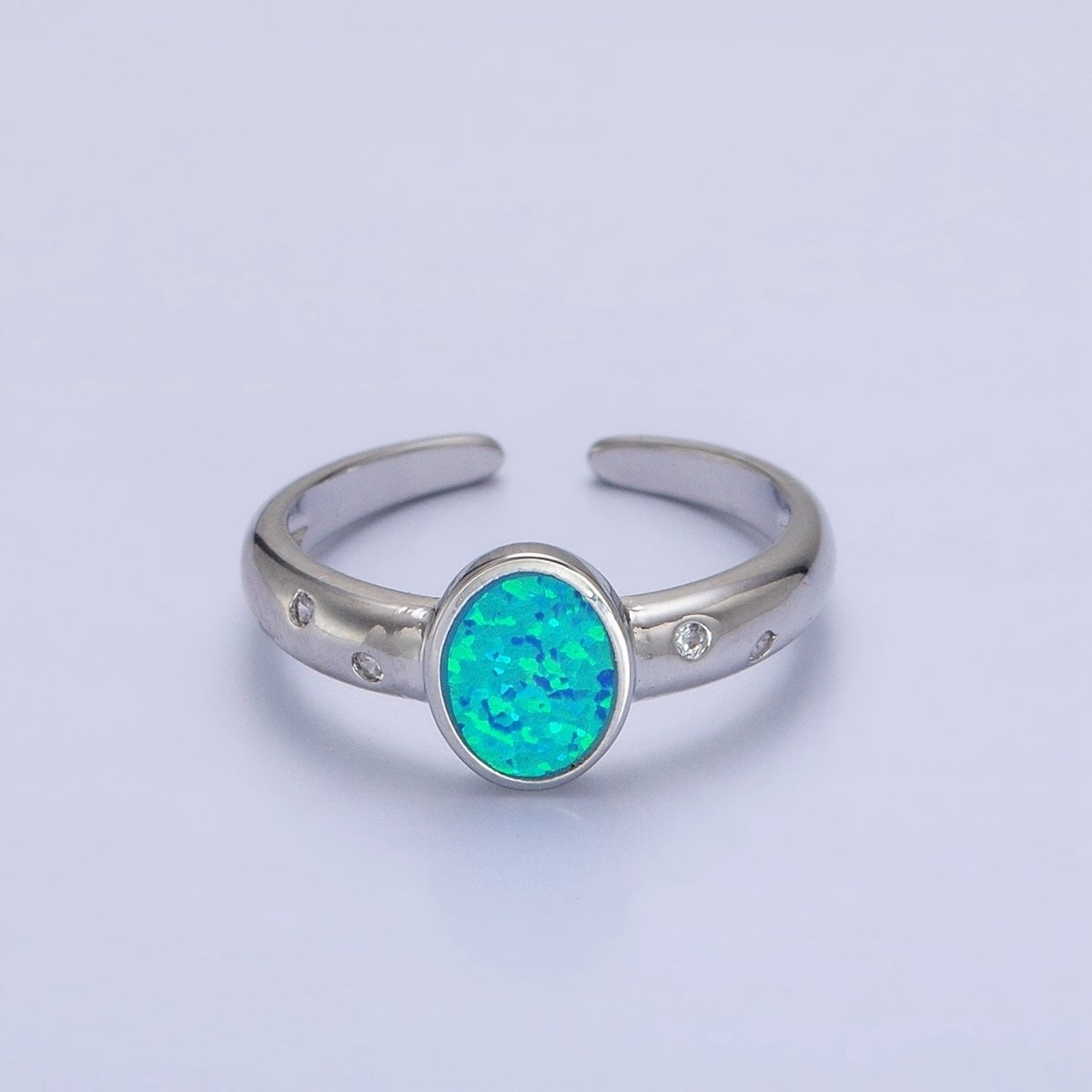 Dainty Gold Fill Fire Opal Ring Oval Ring Open Adjustable Ring O-1785~O-1788