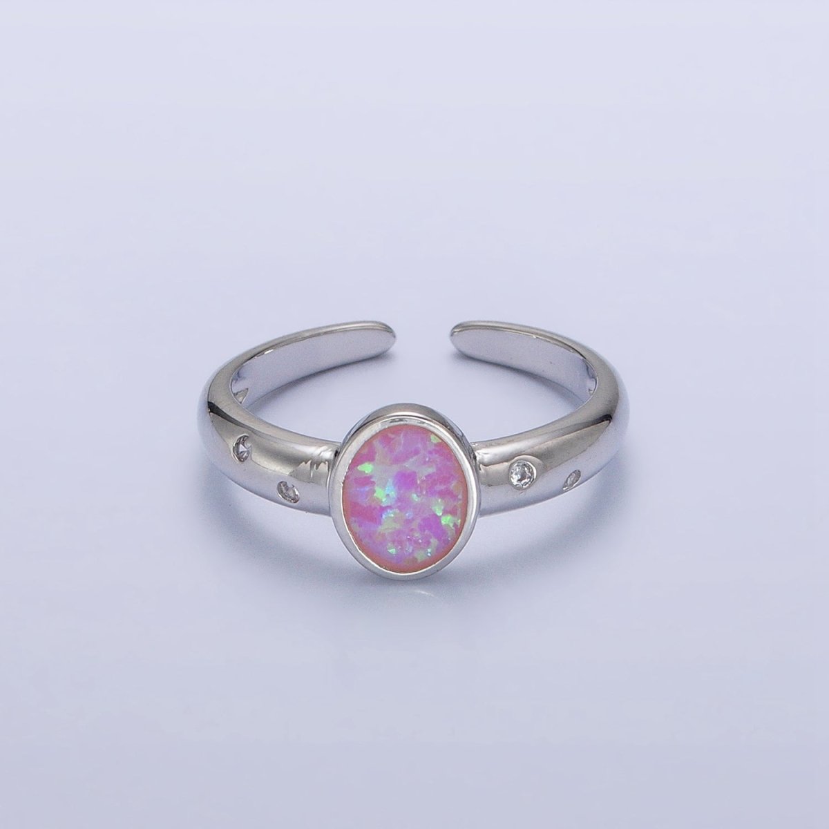 Dainty Gold Fill Fire Opal Ring Oval Ring Open Adjustable Ring O-1785~O-1788