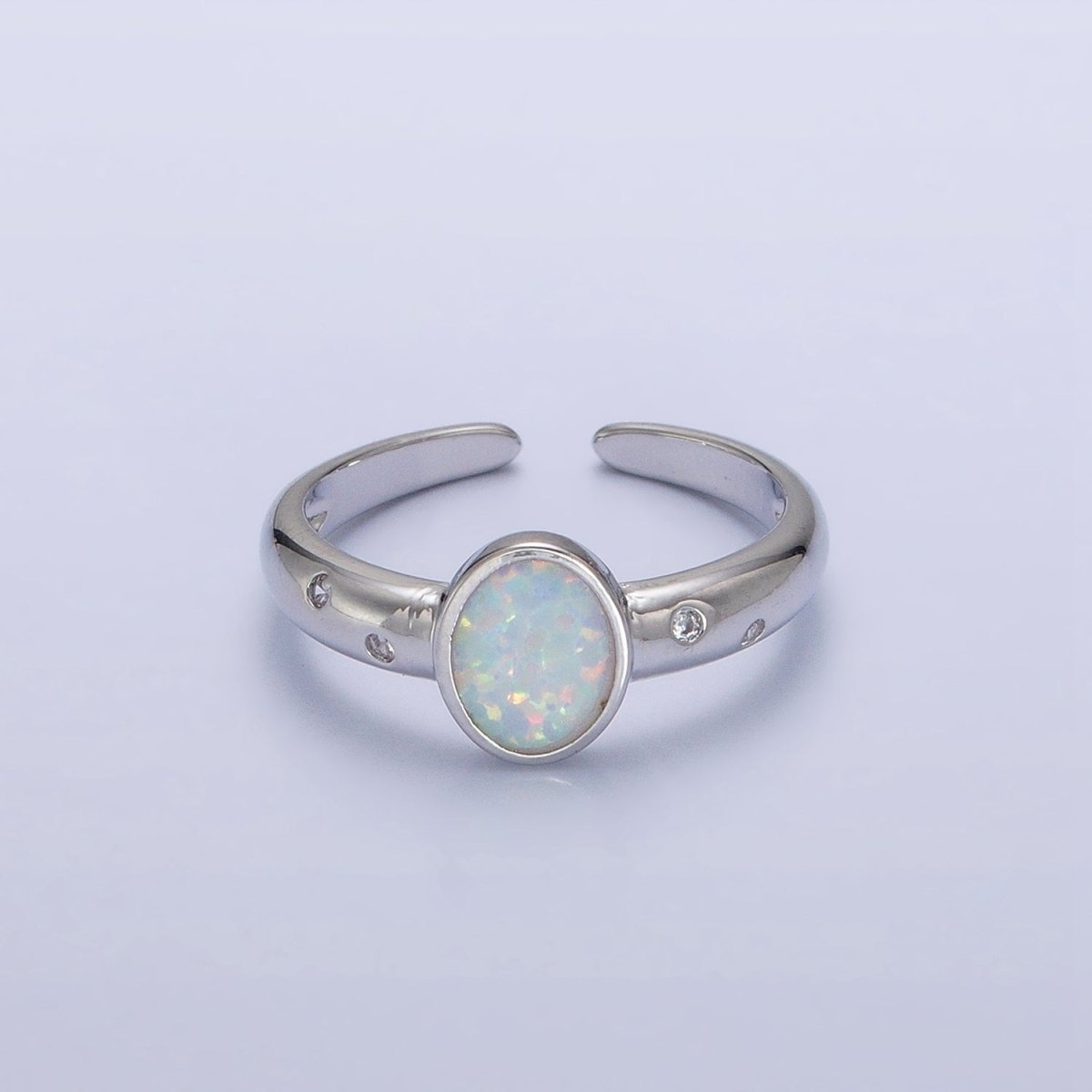 Dainty Gold Fill Fire Opal Ring Oval Ring Open Adjustable Ring O-1785~O-1788