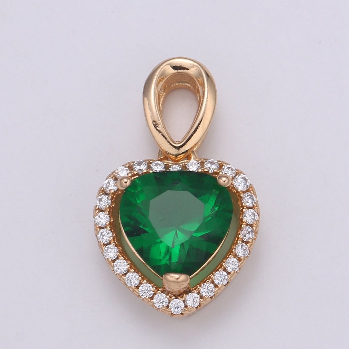 Dainty Gold Fill Heart Pendant Micro Pave Heart Charm for Necklace Pendant Layer Statement Necklace be my valentine Jewelry I-132