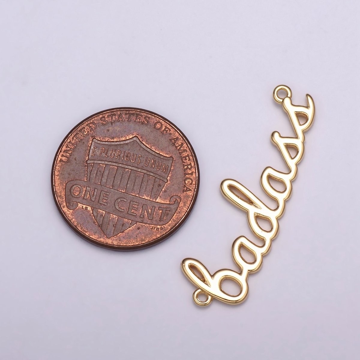 Dainty Gold Filled badass Charm for Necklace Bracelet, badass word Link Connector, Cursive Jewelry Silver Personalized Script Necklace, Swear Word Pendant Trend Jewelry Y-399 - Y-400