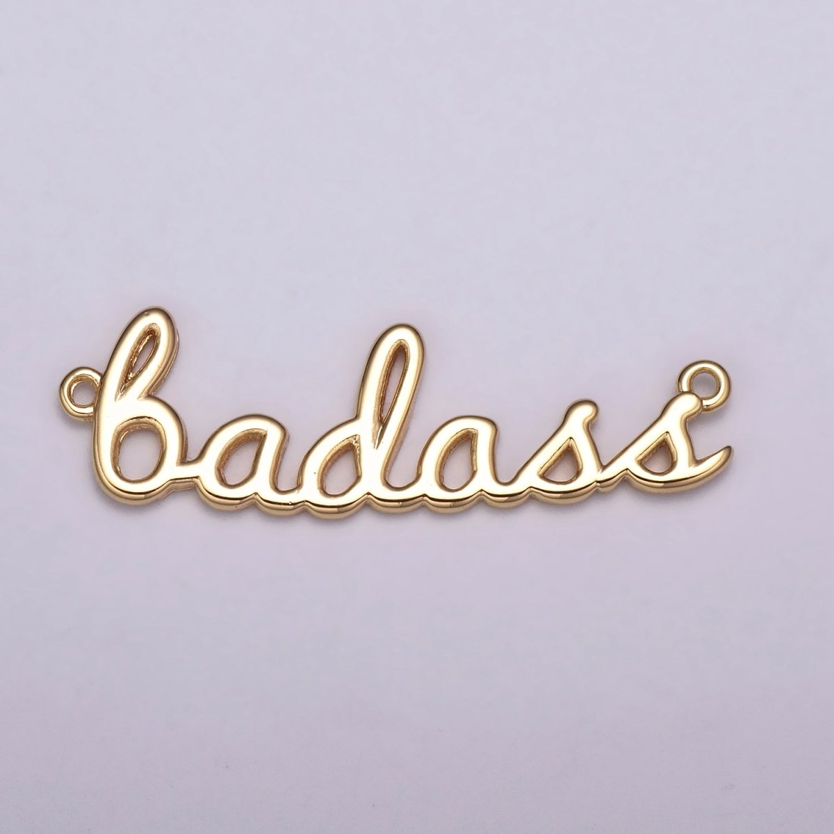 Dainty Gold Filled badass Charm for Necklace Bracelet, badass word Link Connector, Cursive Jewelry Silver Personalized Script Necklace, Swear Word Pendant Trend Jewelry Y-399 - Y-400