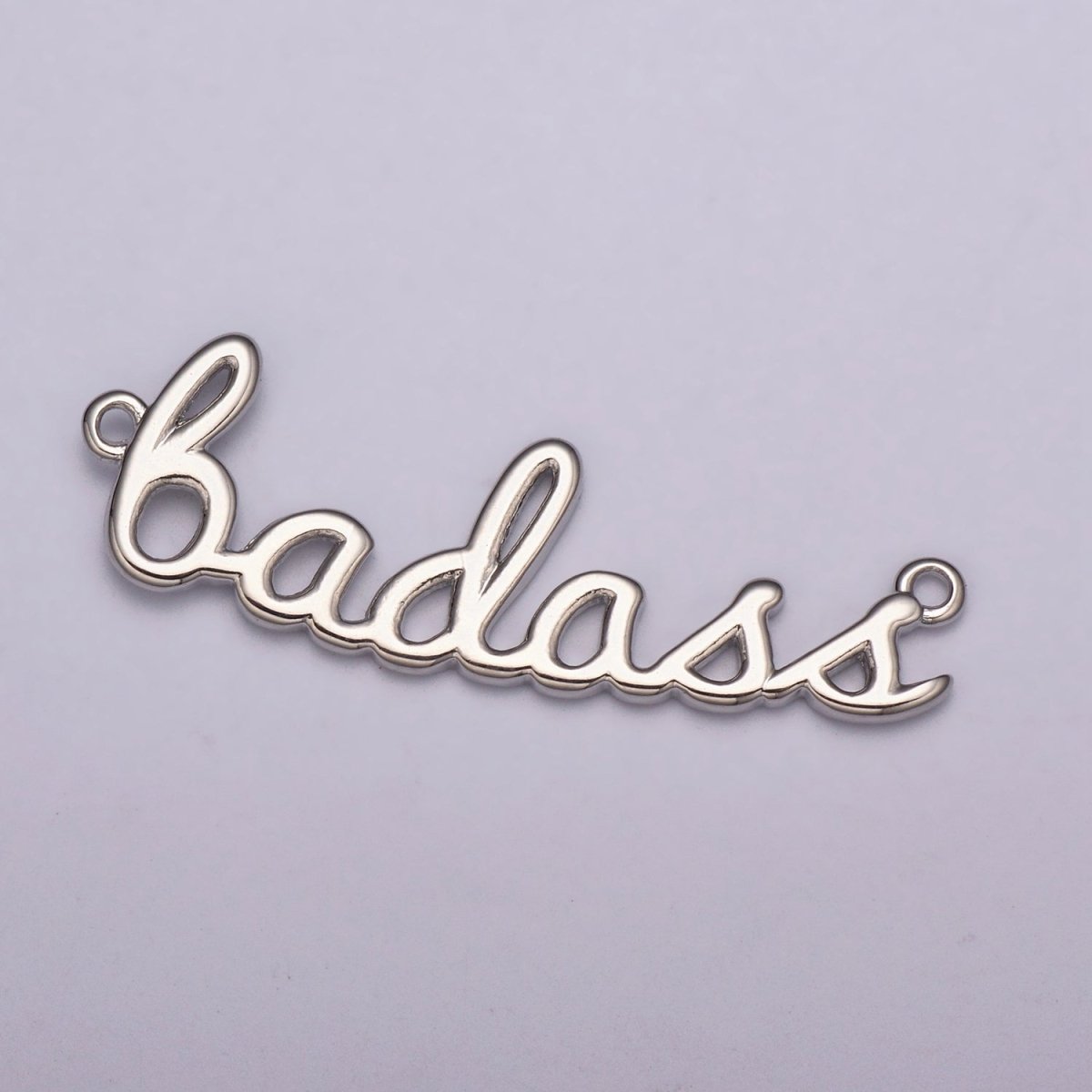 Dainty Gold Filled badass Charm for Necklace Bracelet, badass word Link Connector, Cursive Jewelry Silver Personalized Script Necklace, Swear Word Pendant Trend Jewelry Y-399 - Y-400