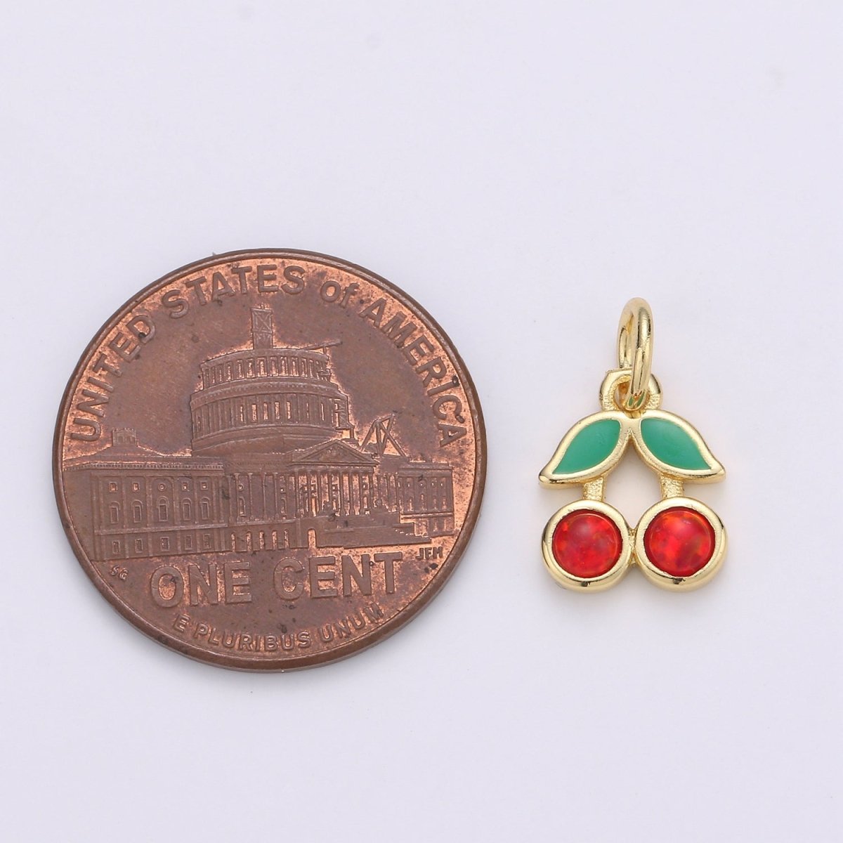 Dainty Gold Filled Cherry Charm E-017, E-019