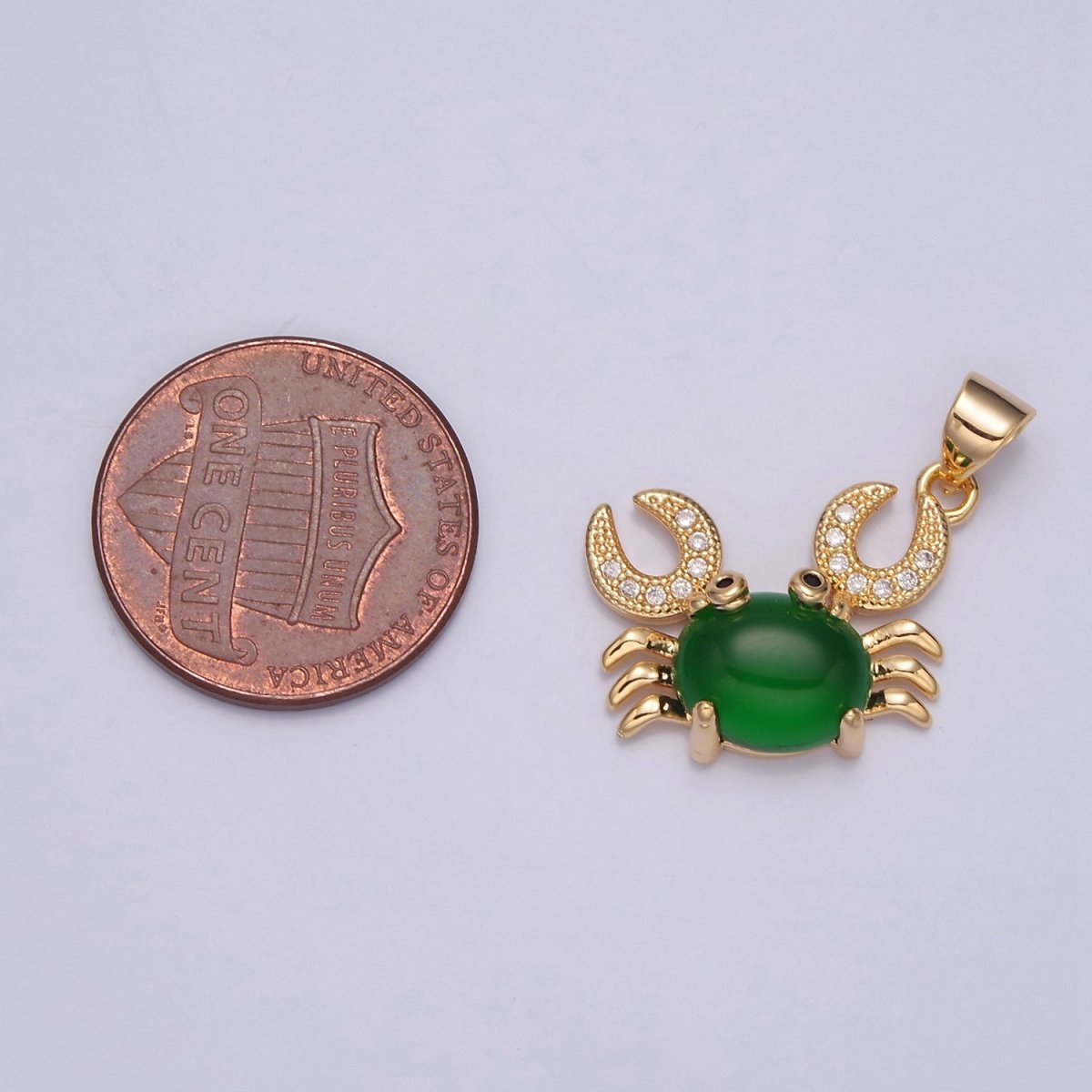 Dainty Gold Filled Crab Pendant J-599 - DLUXCA