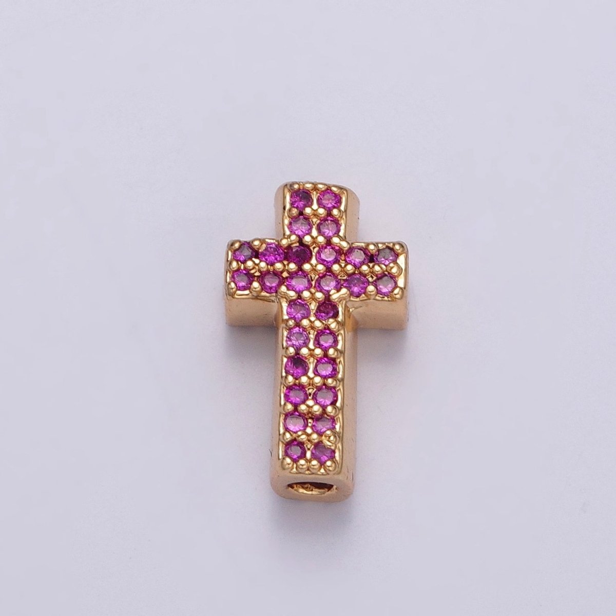Dainty Gold Filled Cross Bead Spacer Micro Pave CZ Bead for Bracelet Component W-902~W-907