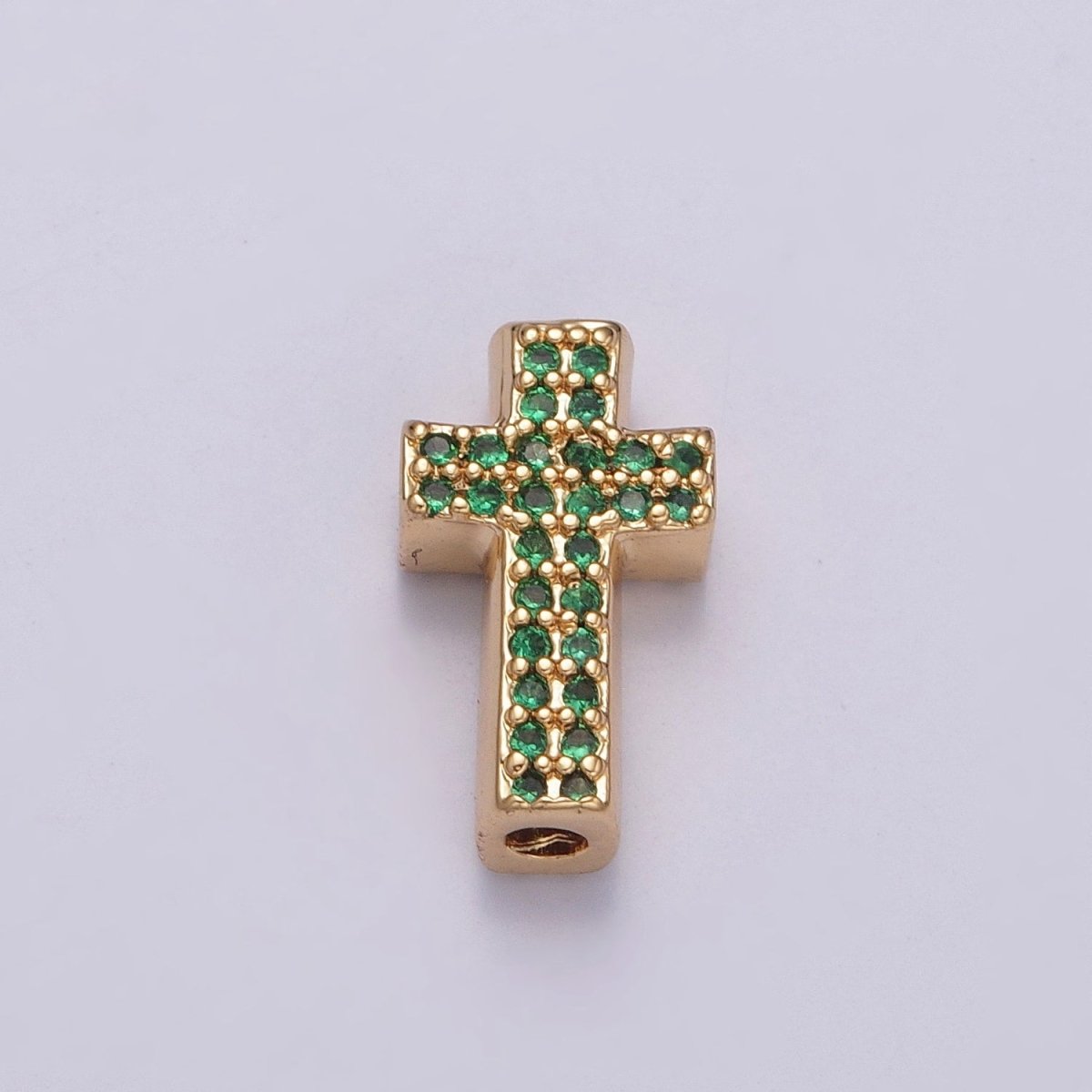 Dainty Gold Filled Cross Bead Spacer Micro Pave CZ Bead for Bracelet Component W-902~W-907
