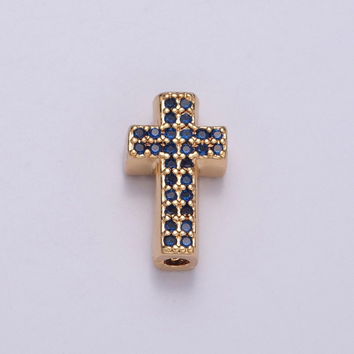 Dainty Gold Filled Cross Bead Spacer Micro Pave CZ Bead for Bracelet Component W-902~W-907