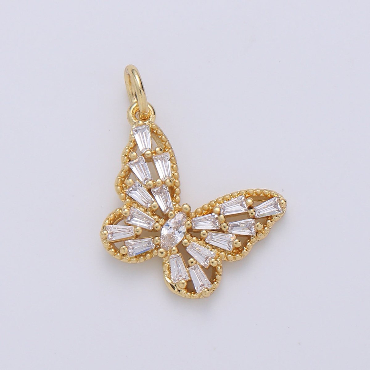 Dainty Gold Filled Crystal Butterfly Charm D-879 D-889