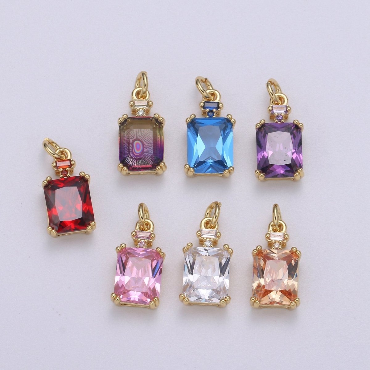 Dainty Gold Filled Crystal Charm  E-247-E-253 M-490