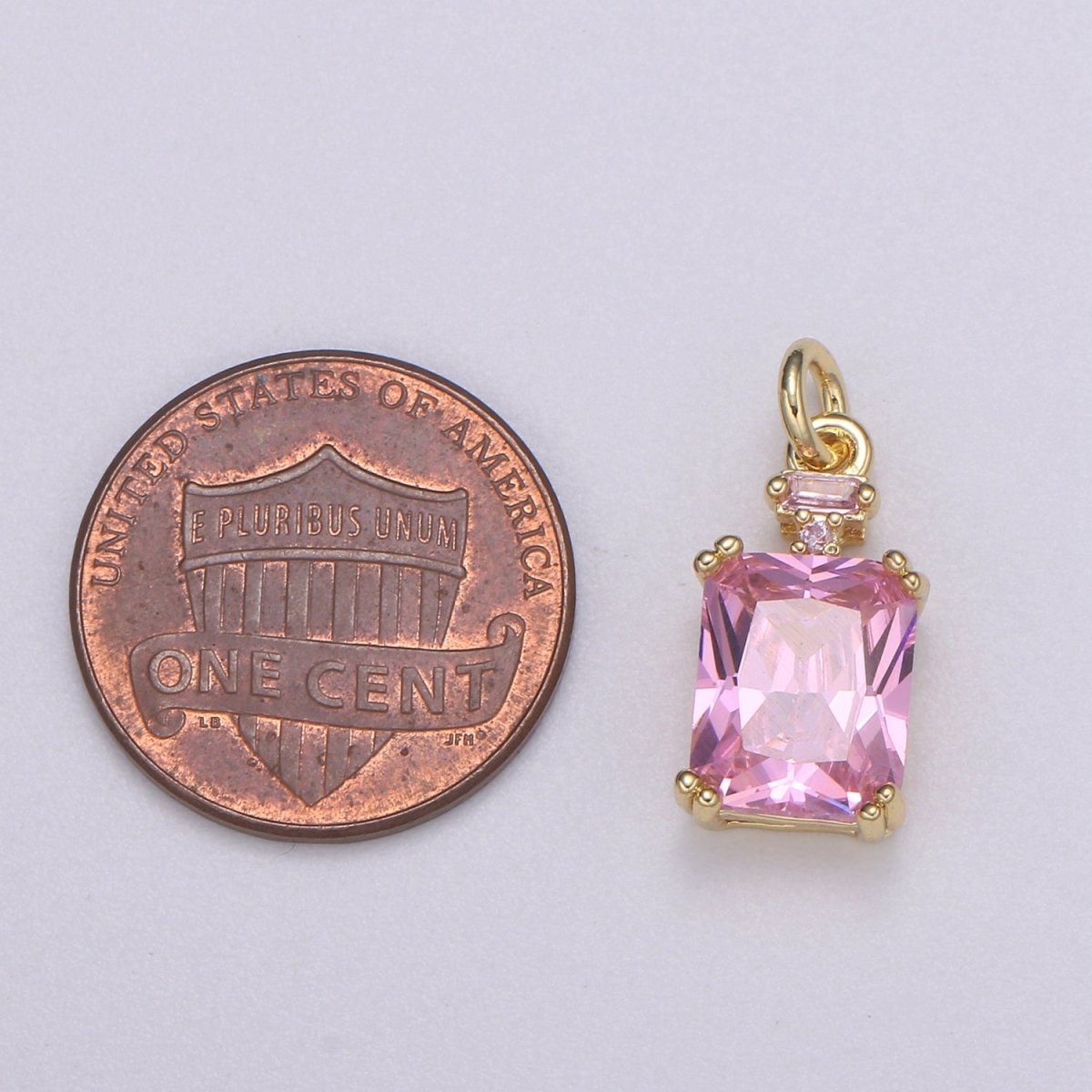 Dainty Gold Filled Crystal Charm  E-247-E-253 M-490