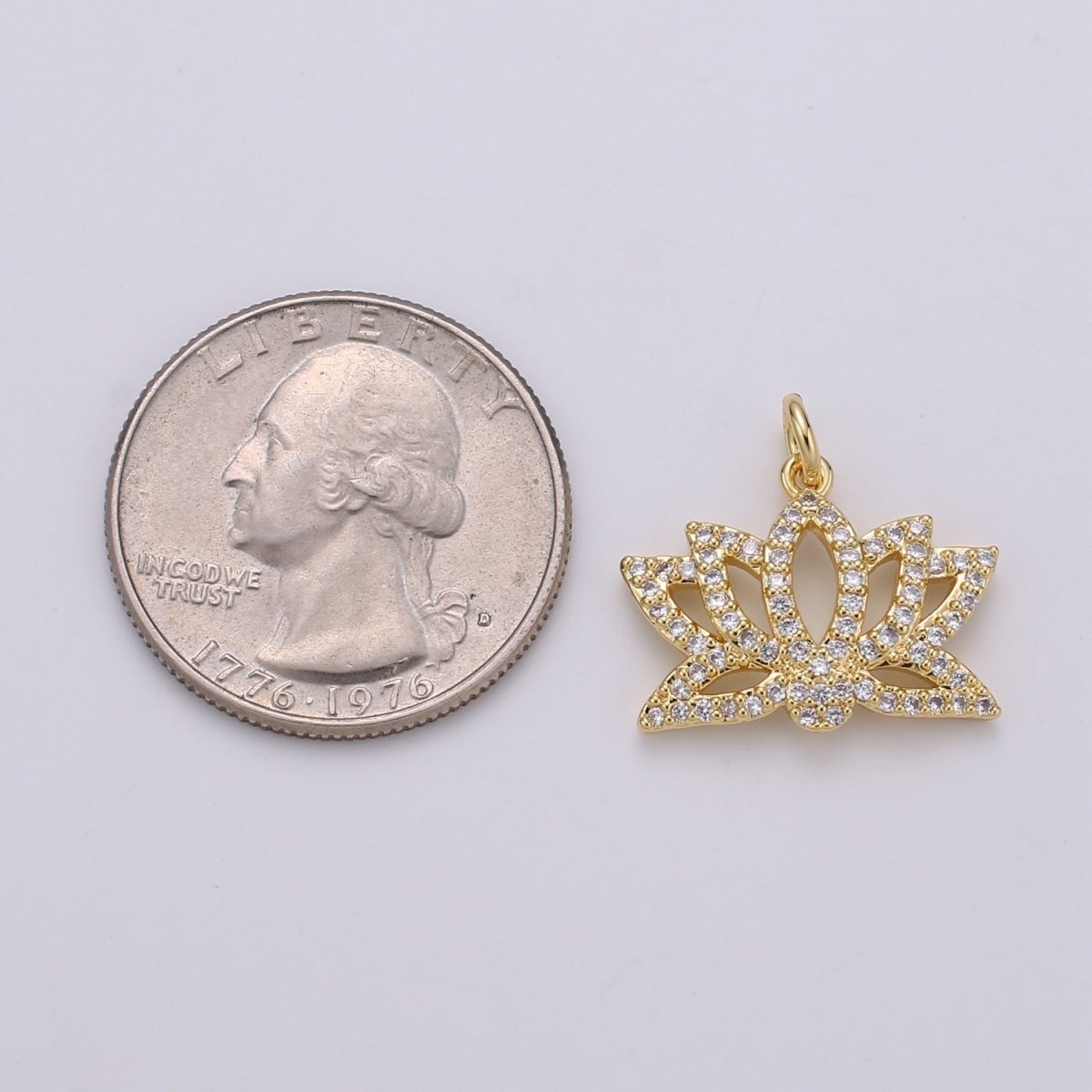 Dainty Gold Filled Crystal Crown Charm D-895 - DLUXCA