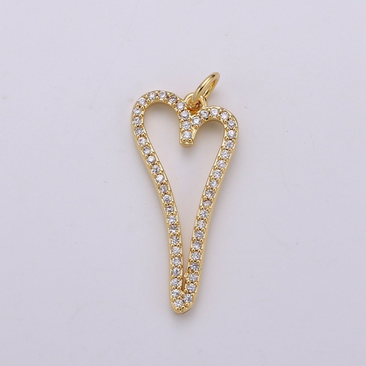 Dainty Gold Filled Crystal Heart D-793 - DLUXCA