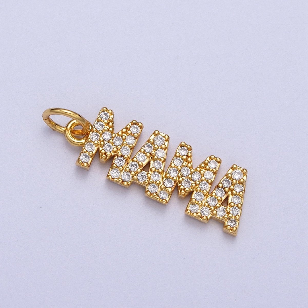 Dainty Gold Filled Cubic Mama Charm Micro Pave Mother Pendant for Bracelet Necklace Earring Supply AC547 AC548