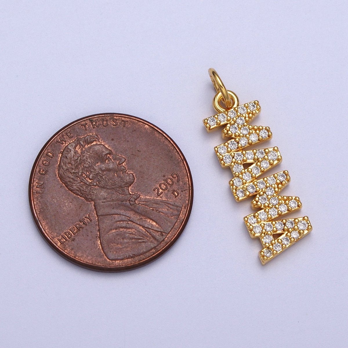 Dainty Gold Filled Cubic Mama Charm Micro Pave Mother Pendant for Bracelet Necklace Earring Supply AC547 AC548