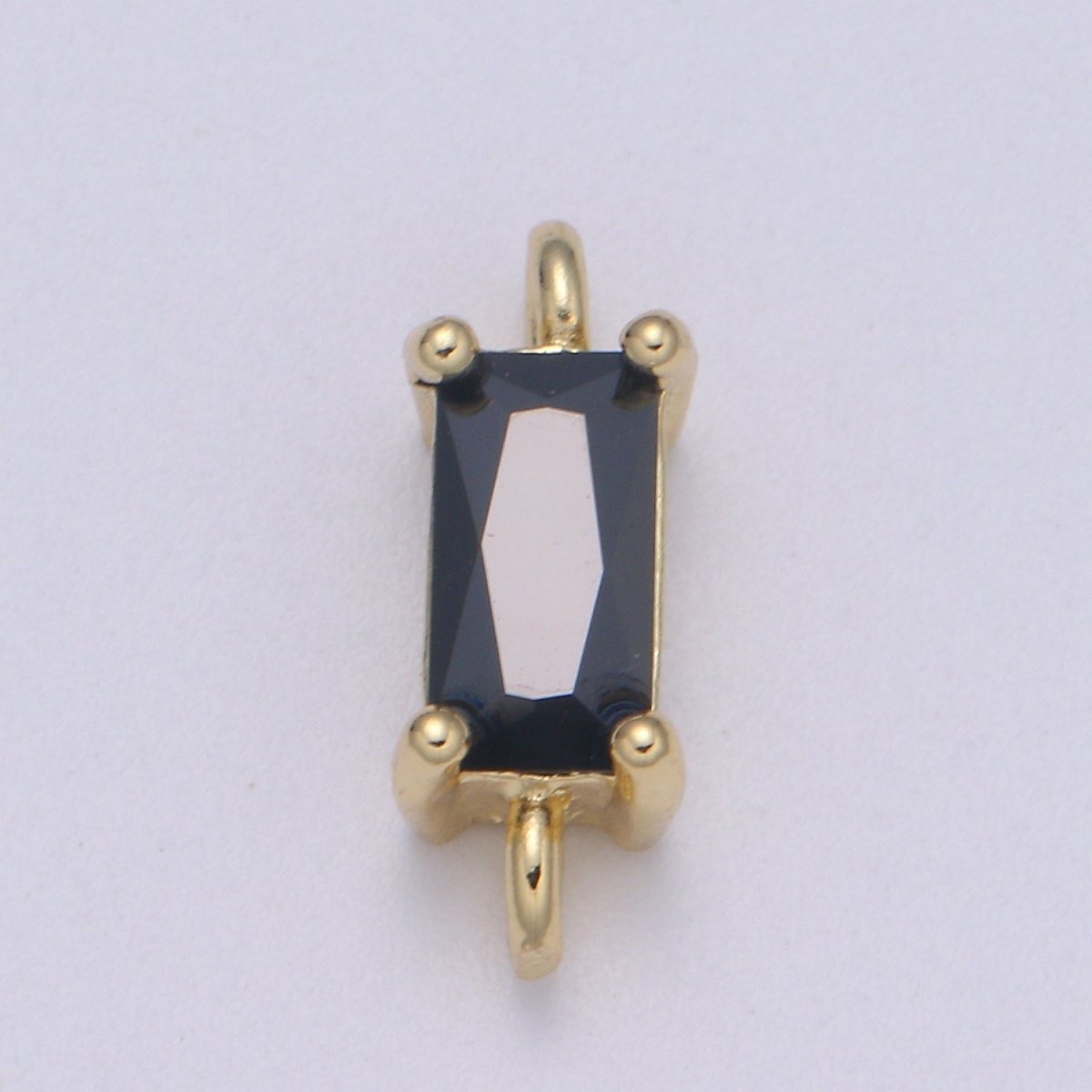 Dainty Gold Filled Cubic Zirconia Emerald Cut Link Connectors  F-594 F-595 F-596 F-597 F-598 F-599