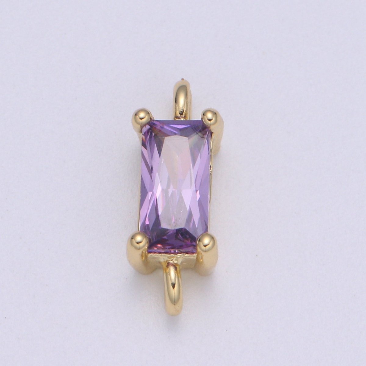 Dainty Gold Filled Cubic Zirconia Emerald Cut Link Connectors  F-594 F-595 F-596 F-597 F-598 F-599