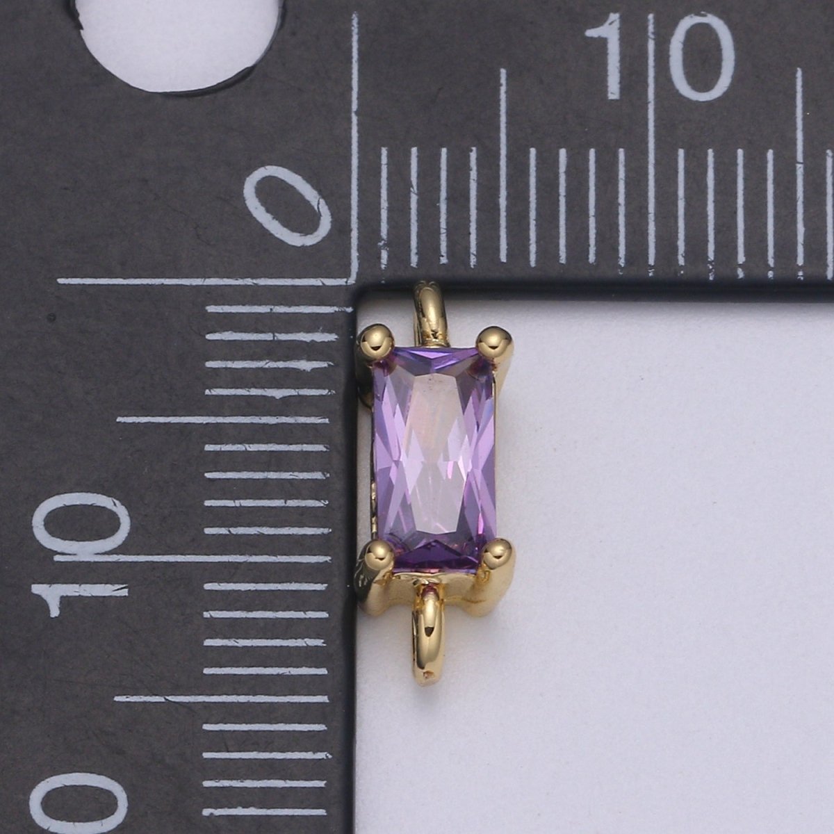 Dainty Gold Filled Cubic Zirconia Emerald Cut Link Connectors  F-594 F-595 F-596 F-597 F-598 F-599