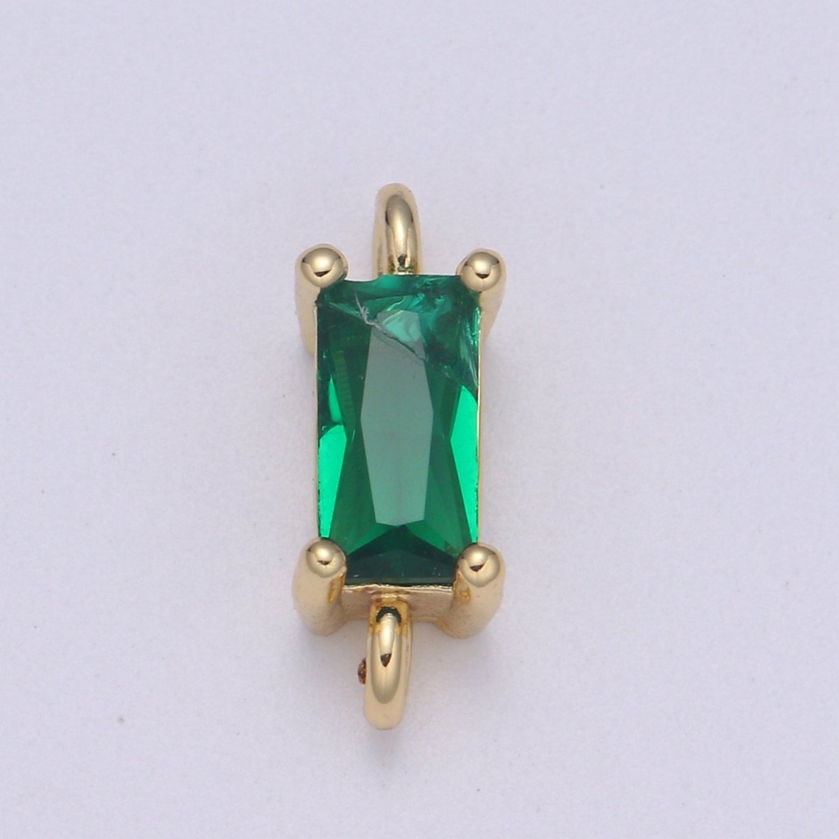 Dainty Gold Filled Cubic Zirconia Emerald Cut Link Connectors  F-594 F-595 F-596 F-597 F-598 F-599