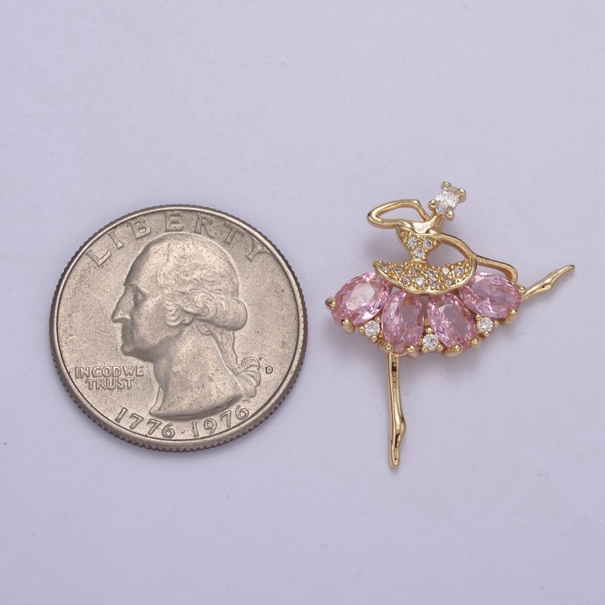 Dainty Gold Filled CZ Ballet Dancer Charm Ballerina Gift Idea for Necklace Earring Bracelet Supply H-414 H-417