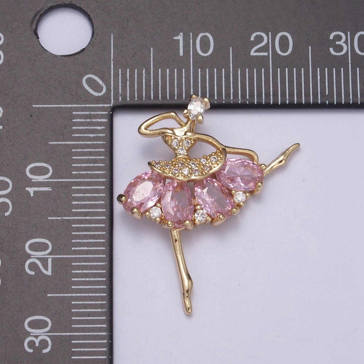 Dainty Gold Filled CZ Ballet Dancer Charm Ballerina Gift Idea for Necklace Earring Bracelet Supply H-414 H-417