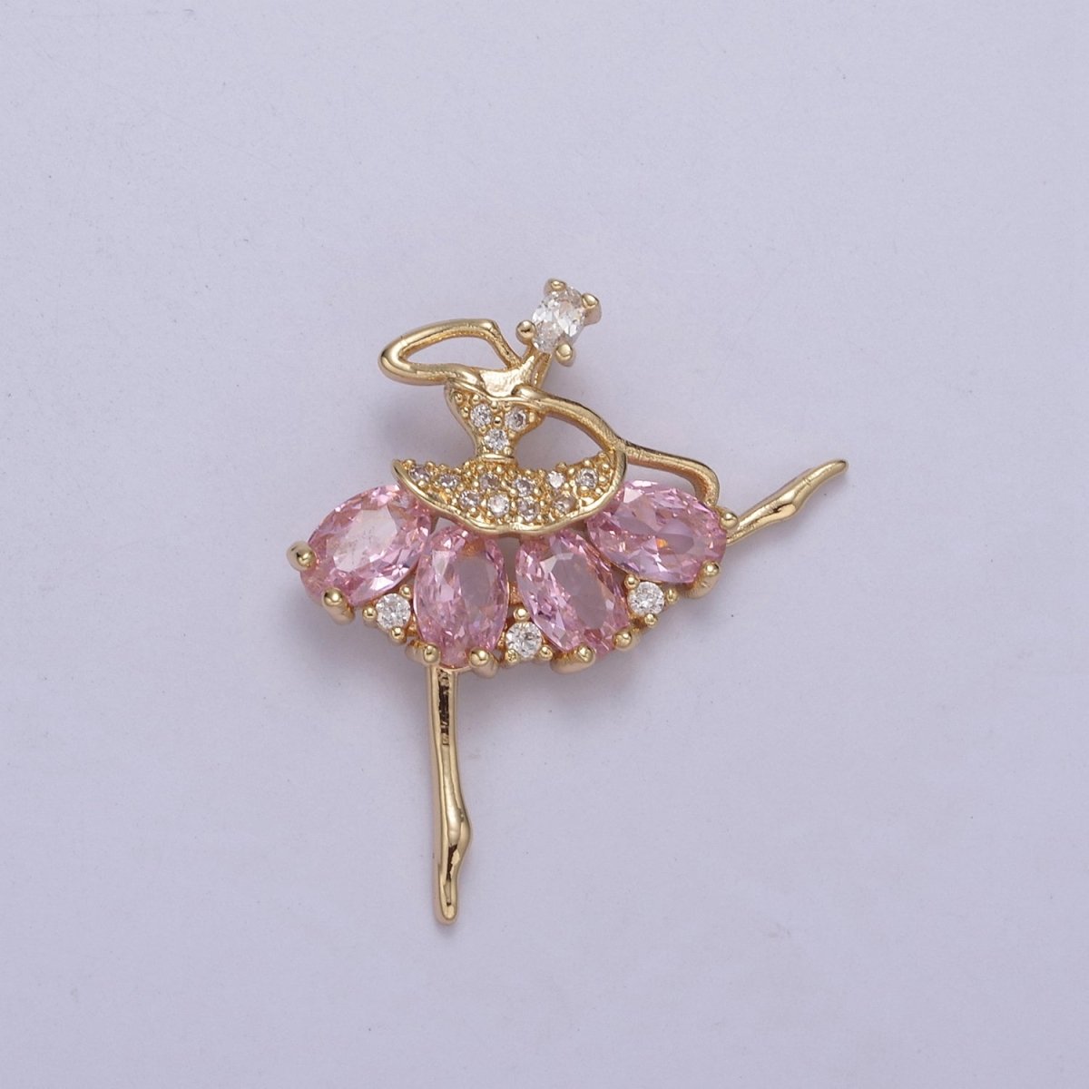 Dainty Gold Filled CZ Ballet Dancer Charm Ballerina Gift Idea for Necklace Earring Bracelet Supply H-414 H-417