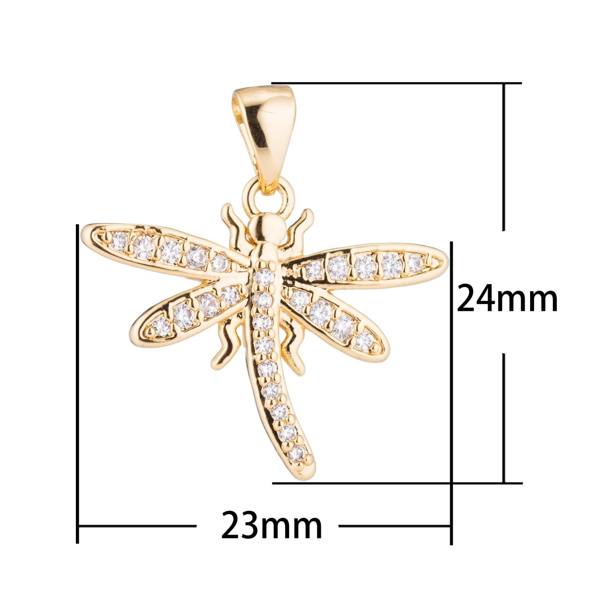 Dainty Gold Filled Dragonfly Pendants H-793