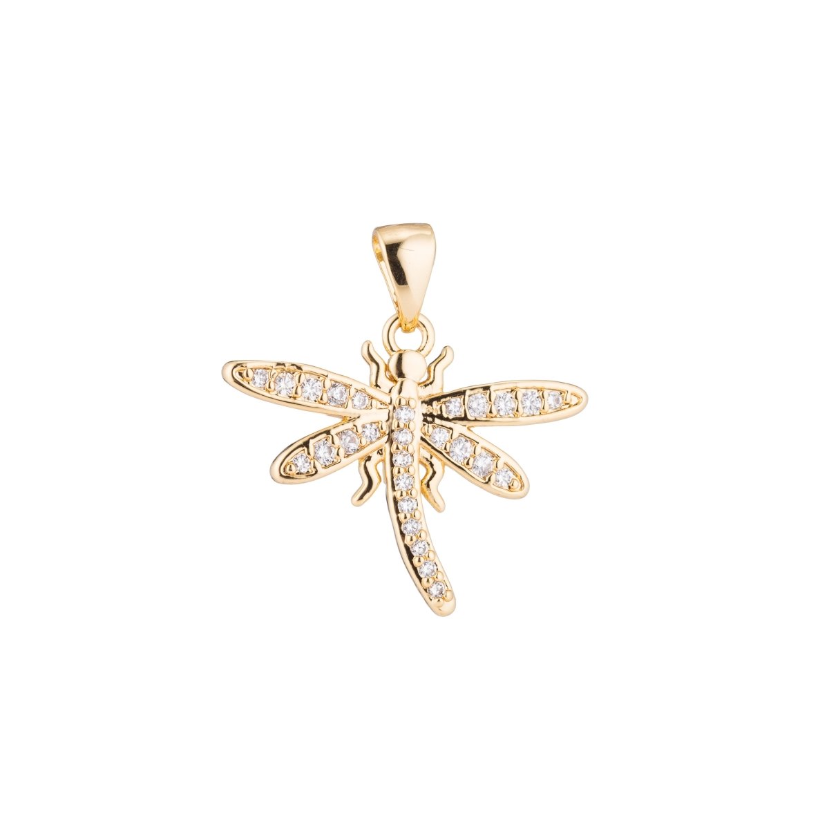 Dainty Gold Filled Dragonfly Pendants H-793