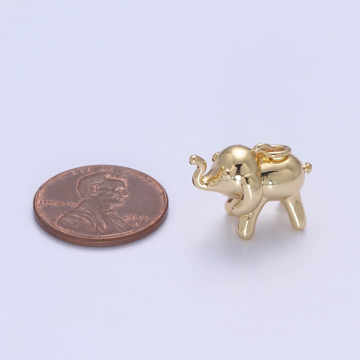 Dainty Gold Filled Elephant Charm Silver Wild Animal Safari Charm N-373
