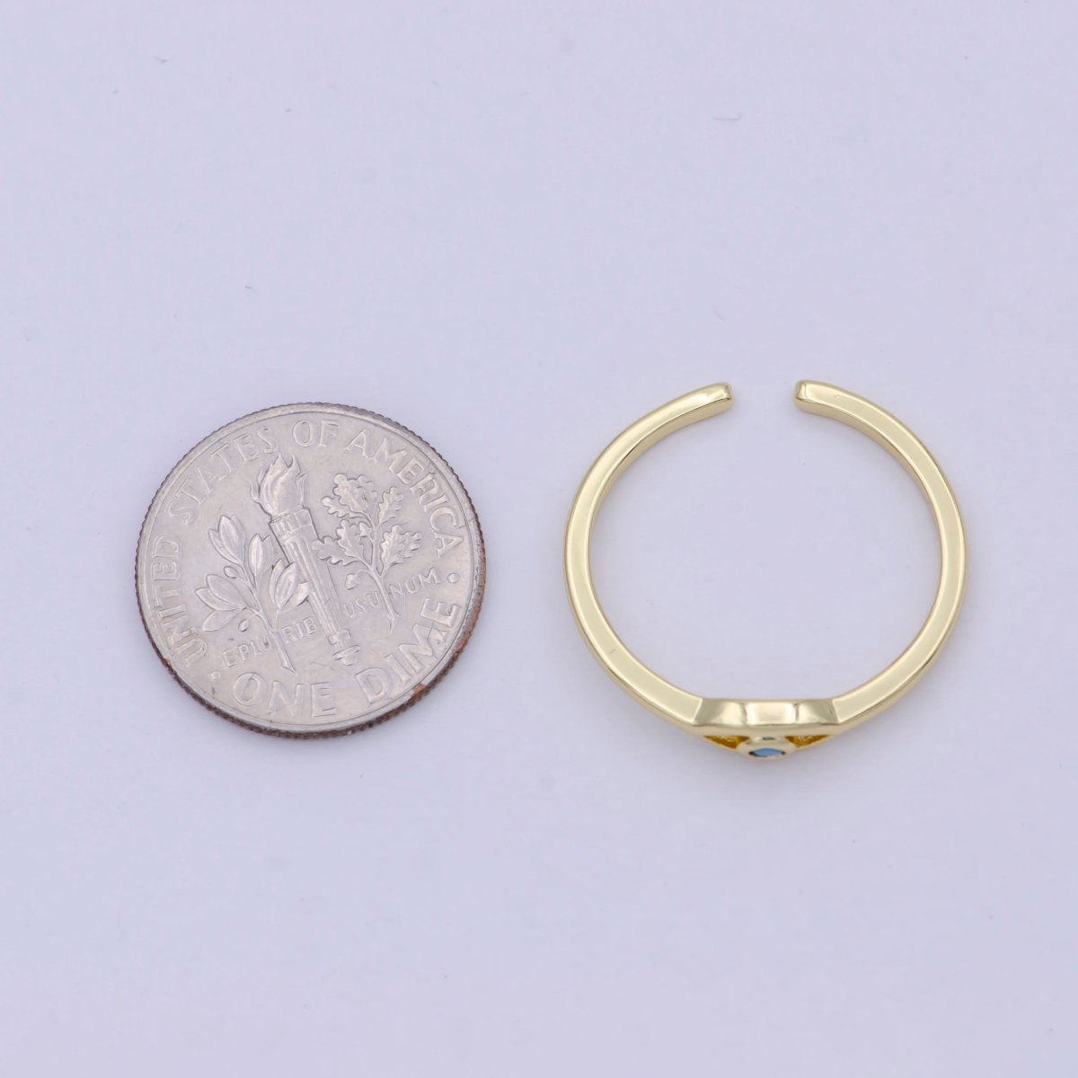 Dainty Gold Filled Evil Eye Ring Open Adjustable Jewelry S-383 ~ S-388