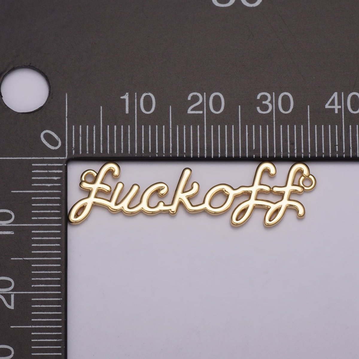 Dainty Gold Filled Fuck Off Charm for Necklace Bracelet, Fuckoff Link Connector, Fuck Off Word Cursive Jewelry Silver Personalized Script Necklace, Swear Word Pendant Trend Jewelry Y-401 Y-402