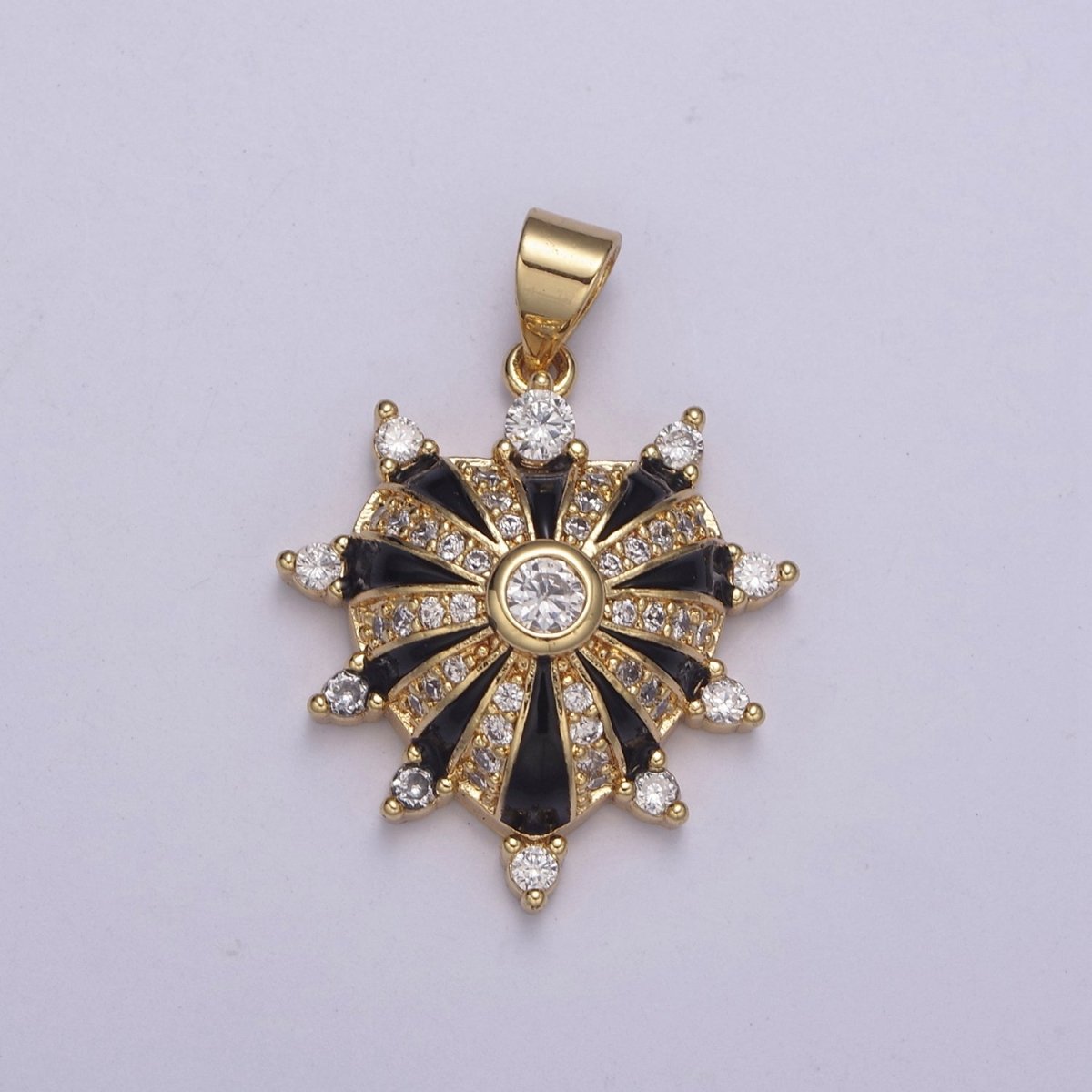 Dainty Gold Filled Heart Charm Enamel Love Medallion with Sunburst Radial Heart Pendant for Valentine Jewelry Making H-436 H439 H-440 H-441