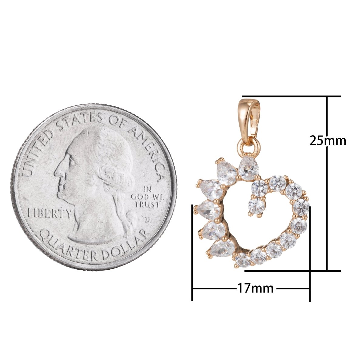 Dainty Gold Filled Heart Pendants- I-435 - DLUXCA