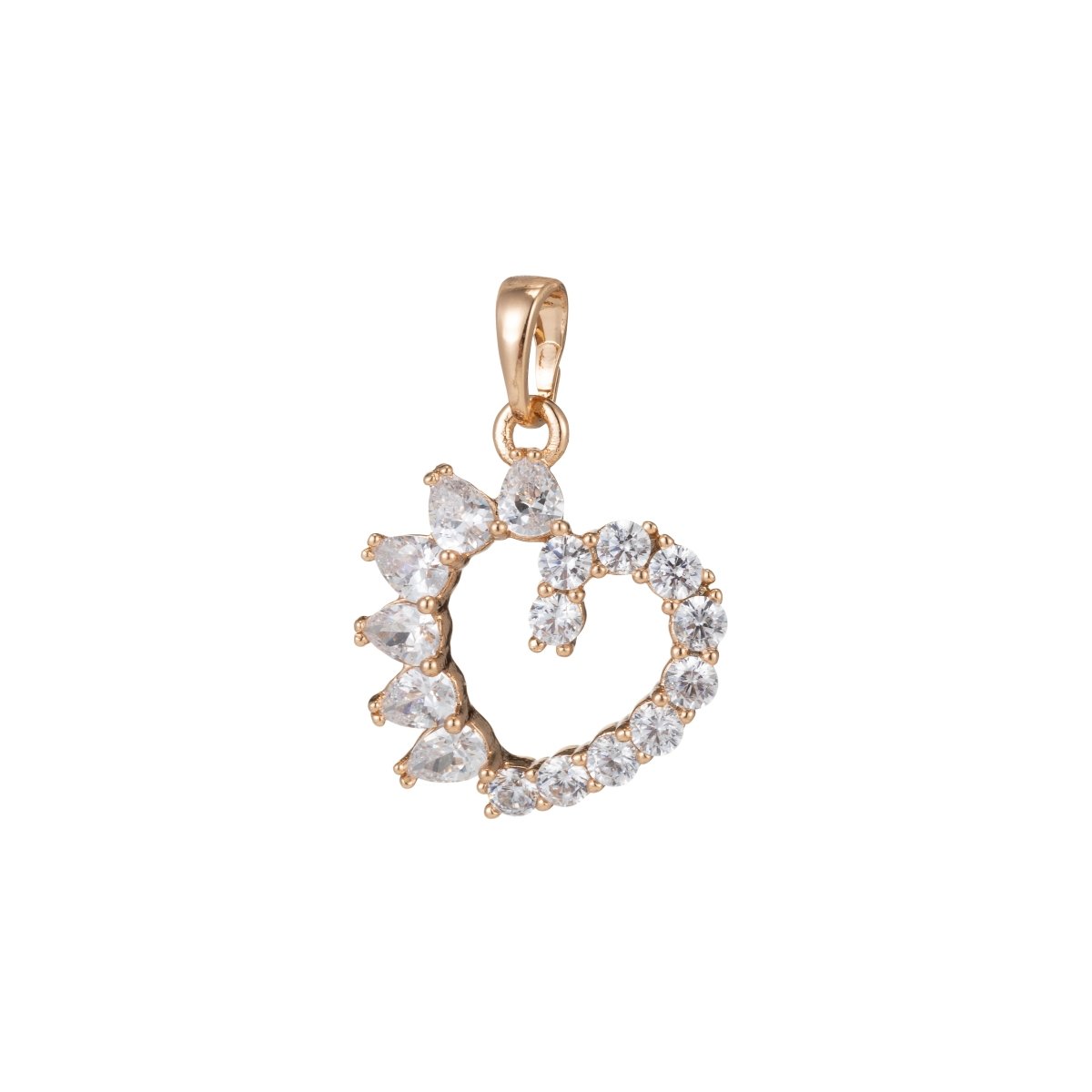 Dainty Gold Filled Heart Pendants- I-435 - DLUXCA