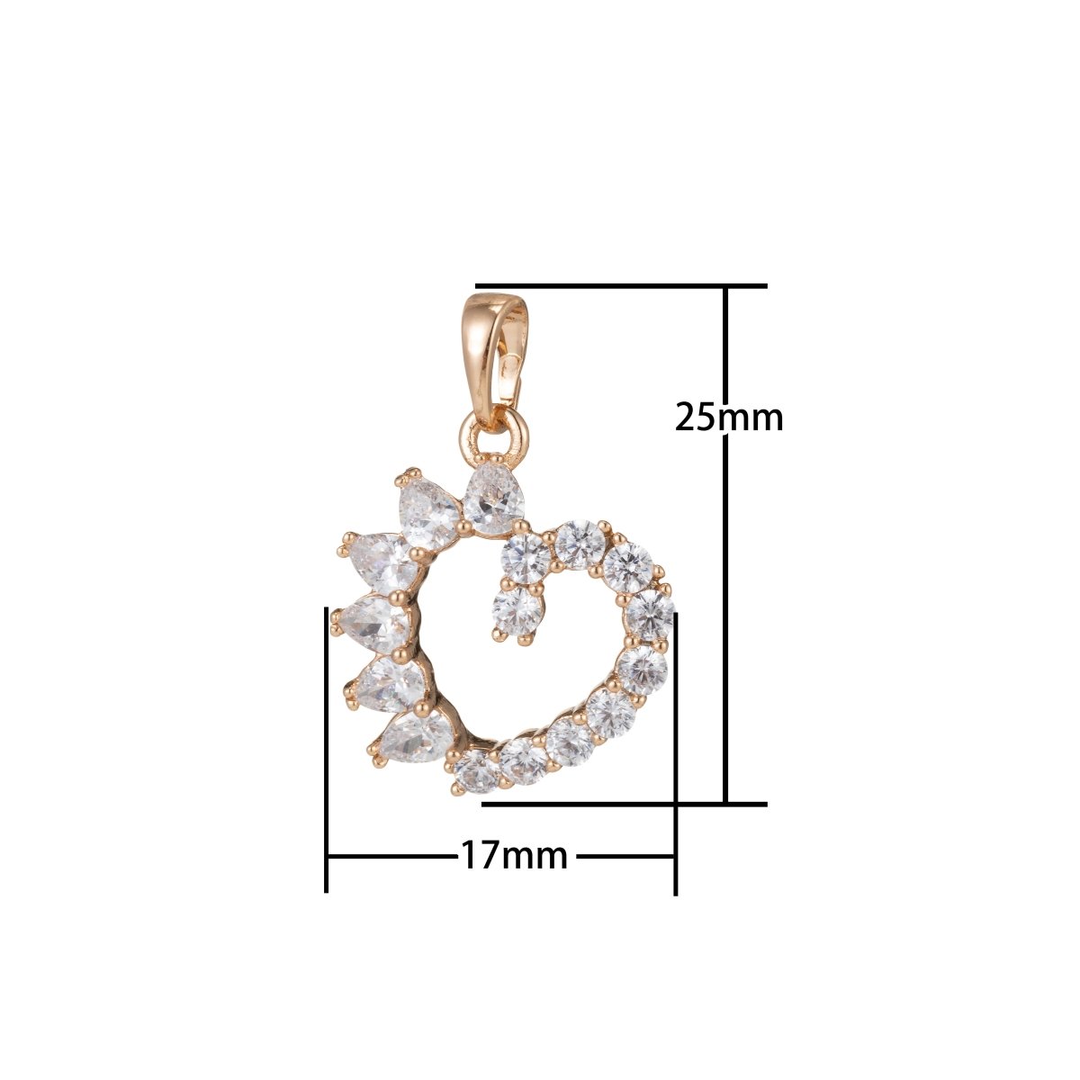 Dainty Gold Filled Heart Pendants- I-435 - DLUXCA