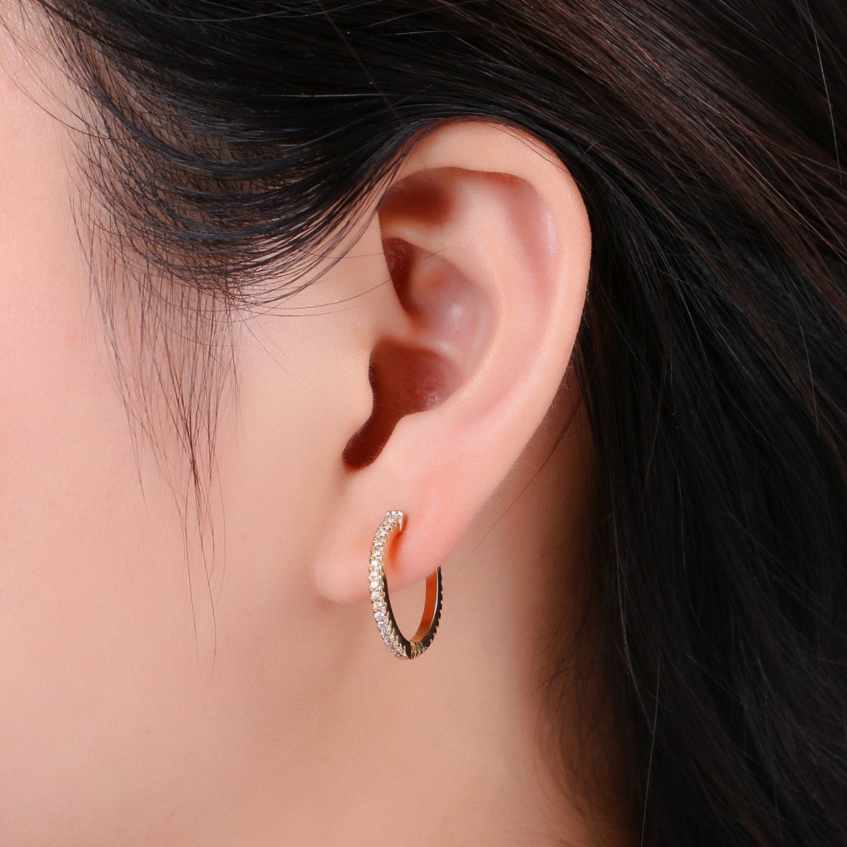 Dainty Gold Filled hoop earrings - huggie hoops earrings - Cubic hoop earrings - Dainty hoops - Tiny hoops - Thin hoops - Minimalist earring P-047 Q-222 Q-223