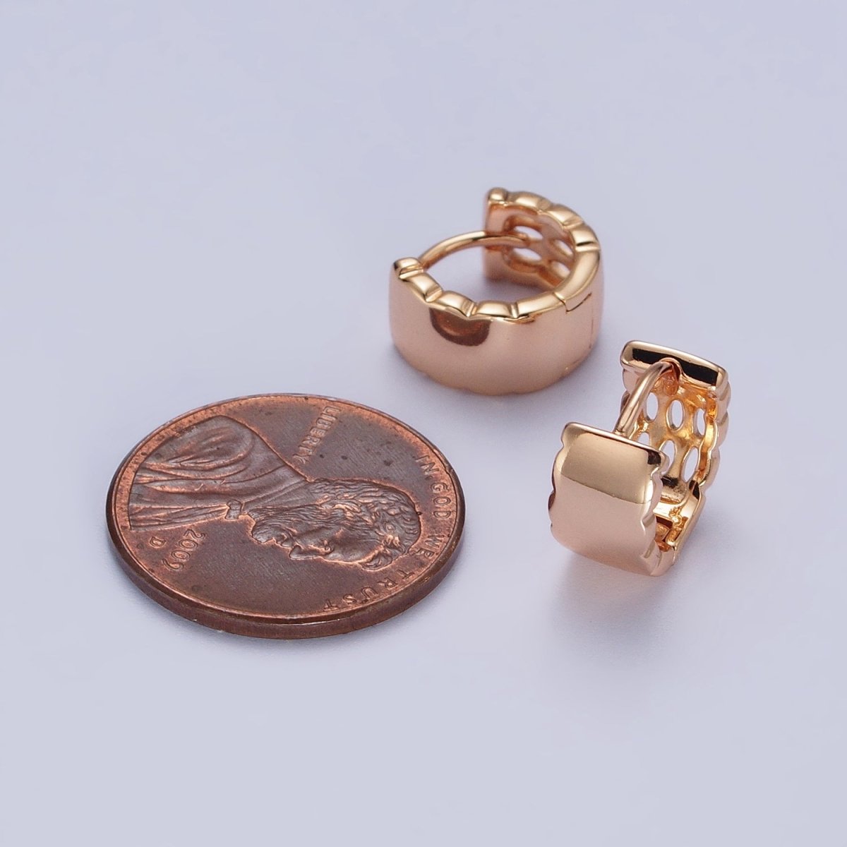 Dainty Gold Filled Huggie Earring Minimalist Jewelry Pinky Gold Hoops AB1087 - DLUXCA