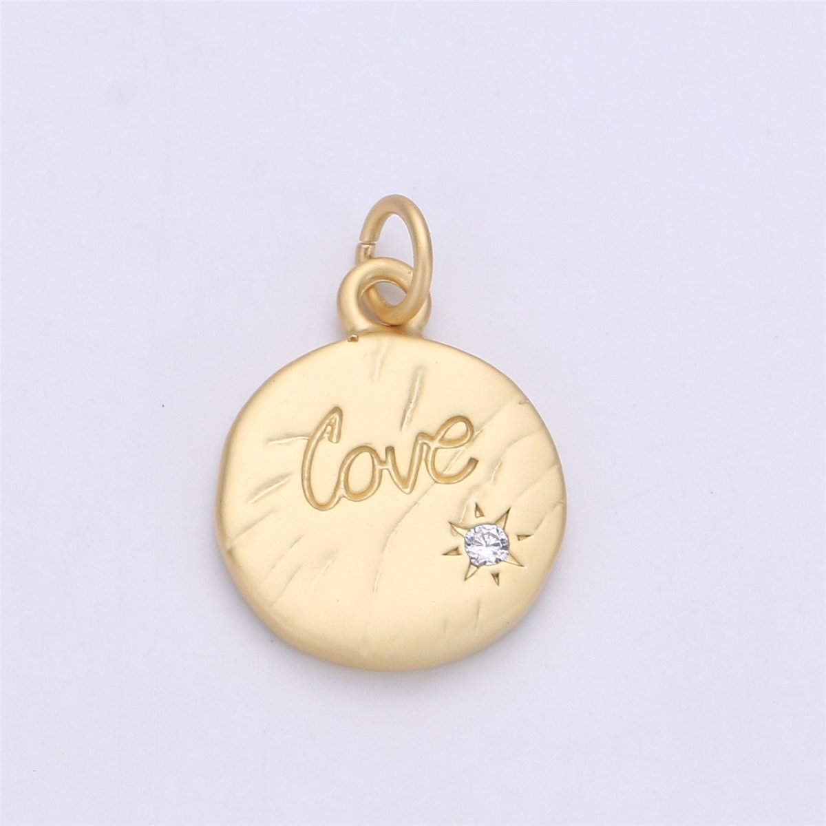Dainty Gold filled Love Charms Word Disc Charm for necklace bracelet earring Jewelry Making Supply 20x15mm,C-912