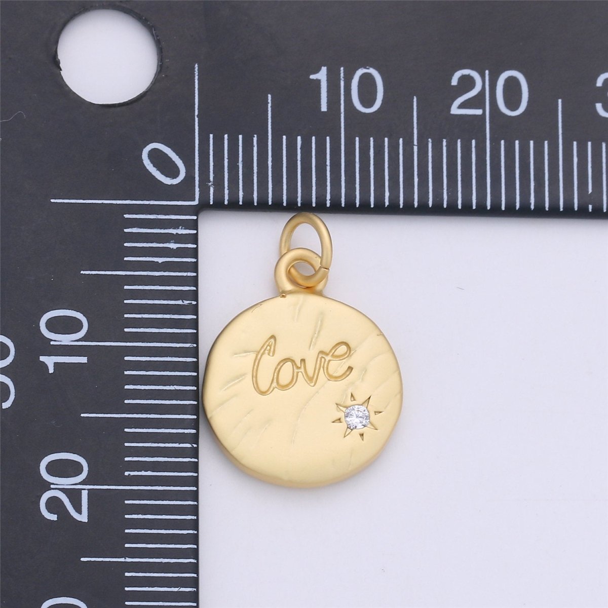 Dainty Gold filled Love Charms Word Disc Charm for necklace bracelet earring Jewelry Making Supply 20x15mm,C-912