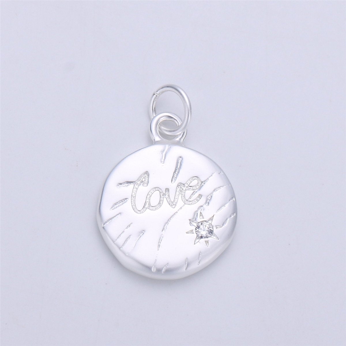 Dainty Gold filled Love Charms Word Disc Charm for necklace bracelet earring Jewelry Making Supply 20x15mm,C-912