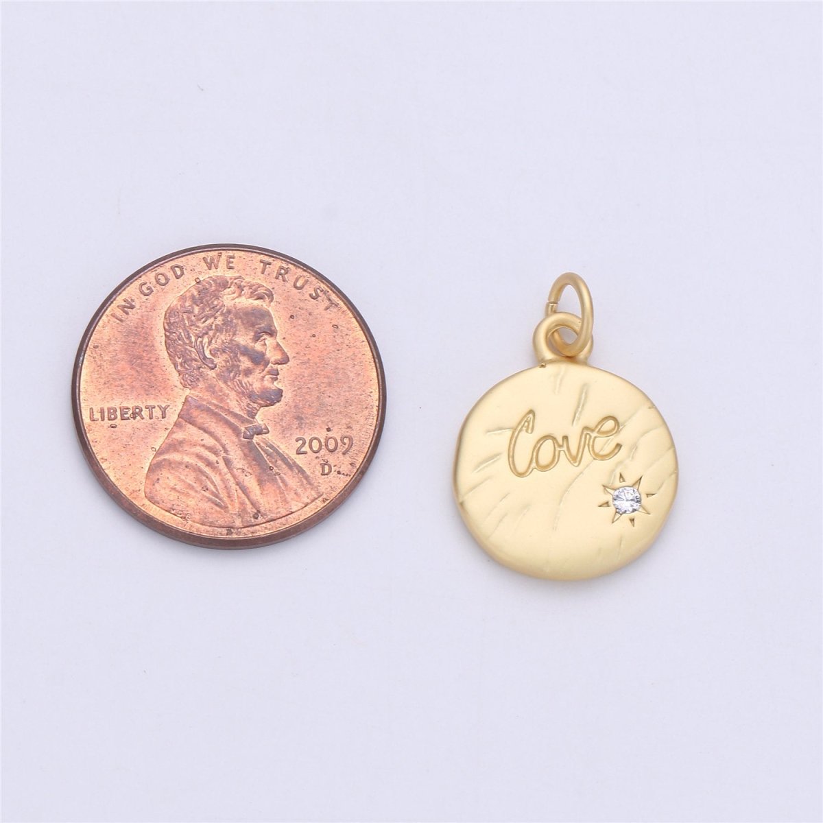 Dainty Gold filled Love Charms Word Disc Charm for necklace bracelet earring Jewelry Making Supply 20x15mm,C-912
