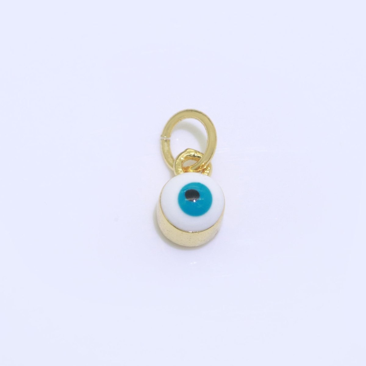 Dainty Gold Filled Mini Enamel Evil Eyes Charm, Tiny Round Evil Eye Charm, Pendants for Necklace Bracelet Earring add on charm