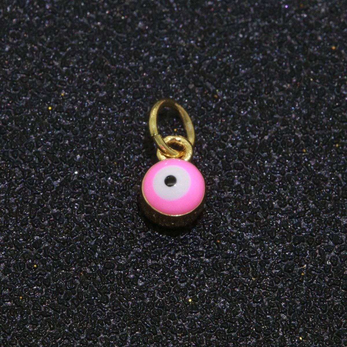 Dainty Gold Filled Mini Enamel Evil Eyes Charm, Tiny Round Evil Eye Charm, Pendants for Necklace Bracelet Earring add on charm